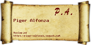 Piger Alfonza névjegykártya